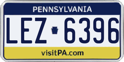 PA license plate LEZ6396