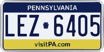 PA license plate LEZ6405