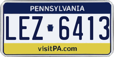 PA license plate LEZ6413