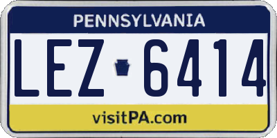 PA license plate LEZ6414