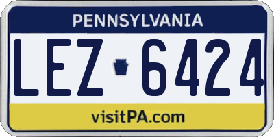 PA license plate LEZ6424
