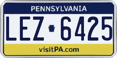 PA license plate LEZ6425