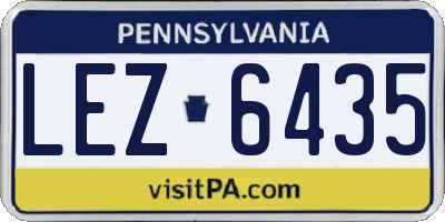 PA license plate LEZ6435
