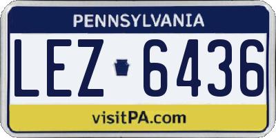 PA license plate LEZ6436