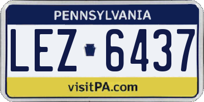 PA license plate LEZ6437