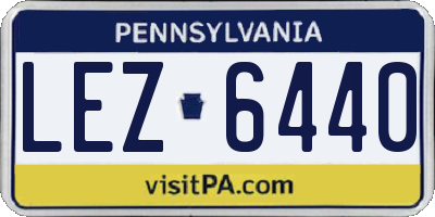 PA license plate LEZ6440