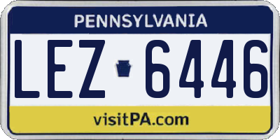 PA license plate LEZ6446