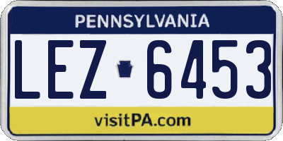 PA license plate LEZ6453