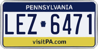 PA license plate LEZ6471