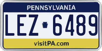 PA license plate LEZ6489