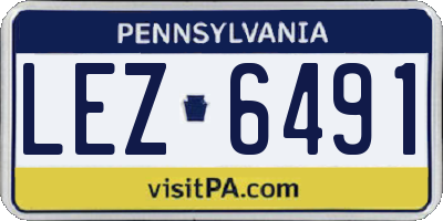 PA license plate LEZ6491