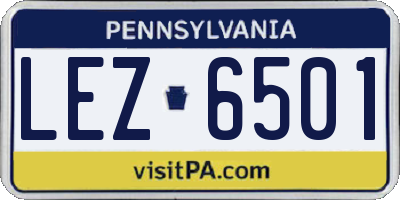 PA license plate LEZ6501