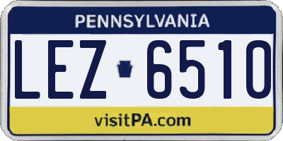 PA license plate LEZ6510