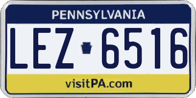 PA license plate LEZ6516
