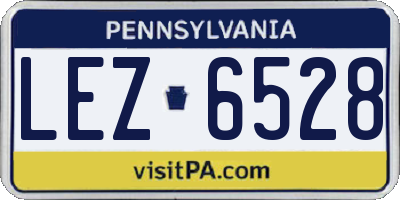 PA license plate LEZ6528