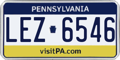 PA license plate LEZ6546