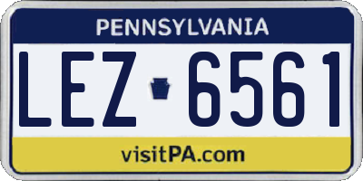 PA license plate LEZ6561