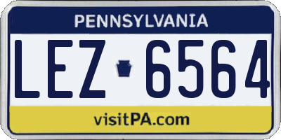PA license plate LEZ6564