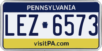 PA license plate LEZ6573
