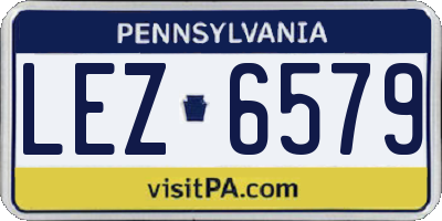 PA license plate LEZ6579