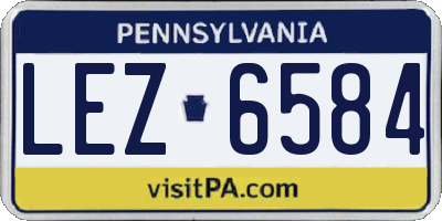 PA license plate LEZ6584