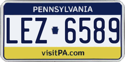 PA license plate LEZ6589