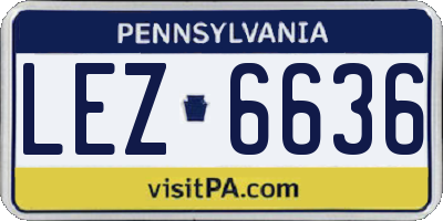 PA license plate LEZ6636