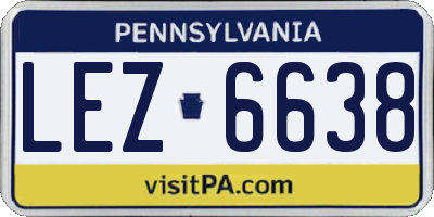 PA license plate LEZ6638