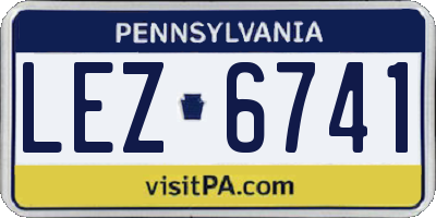 PA license plate LEZ6741