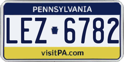 PA license plate LEZ6782