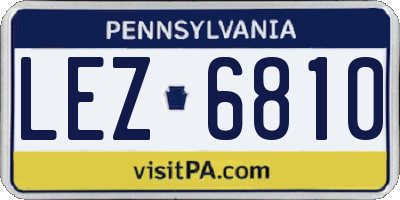 PA license plate LEZ6810