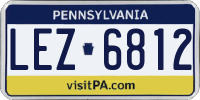 PA license plate LEZ6812