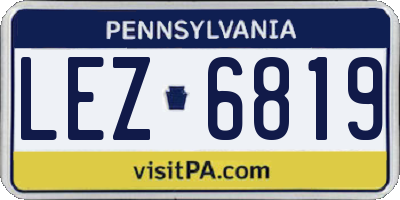 PA license plate LEZ6819