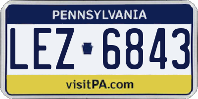 PA license plate LEZ6843