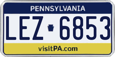 PA license plate LEZ6853