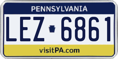 PA license plate LEZ6861