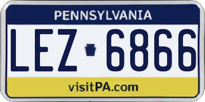 PA license plate LEZ6866