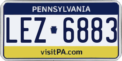 PA license plate LEZ6883
