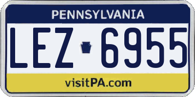 PA license plate LEZ6955