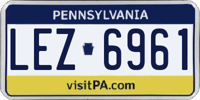 PA license plate LEZ6961