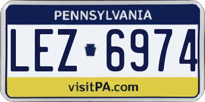 PA license plate LEZ6974