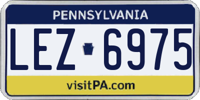 PA license plate LEZ6975