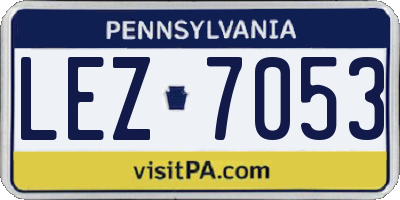 PA license plate LEZ7053