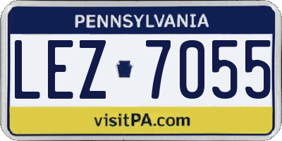 PA license plate LEZ7055