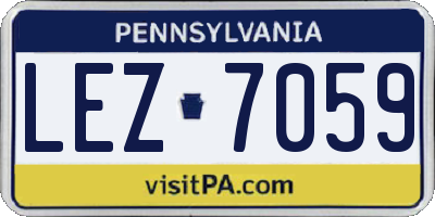 PA license plate LEZ7059