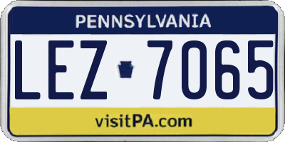 PA license plate LEZ7065