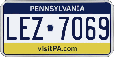 PA license plate LEZ7069