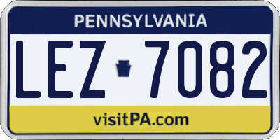 PA license plate LEZ7082