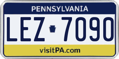PA license plate LEZ7090