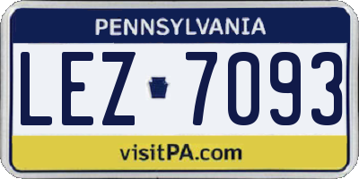 PA license plate LEZ7093